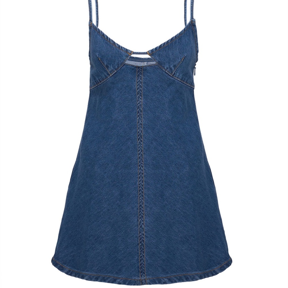 ARWEN DENIM MINI DRESS BLUE